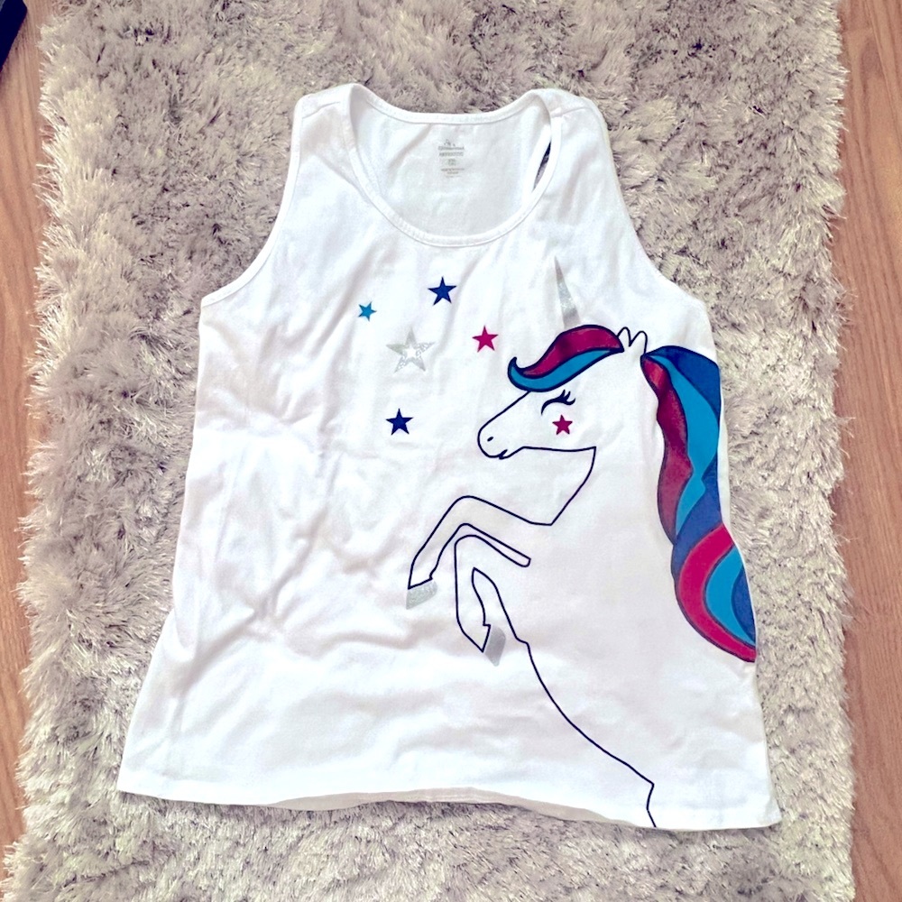 Like new Celebrate! Patriotic Unicorn Tank, Kid’s XXL
